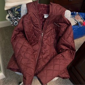 Columbia Women’s Copper Crest Hooded Fleece Lined Jacket Full Zip XL Maroon